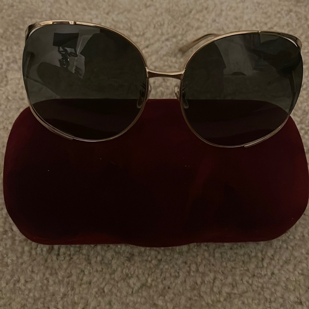 Gucci gold frame grey gradient sunglasses